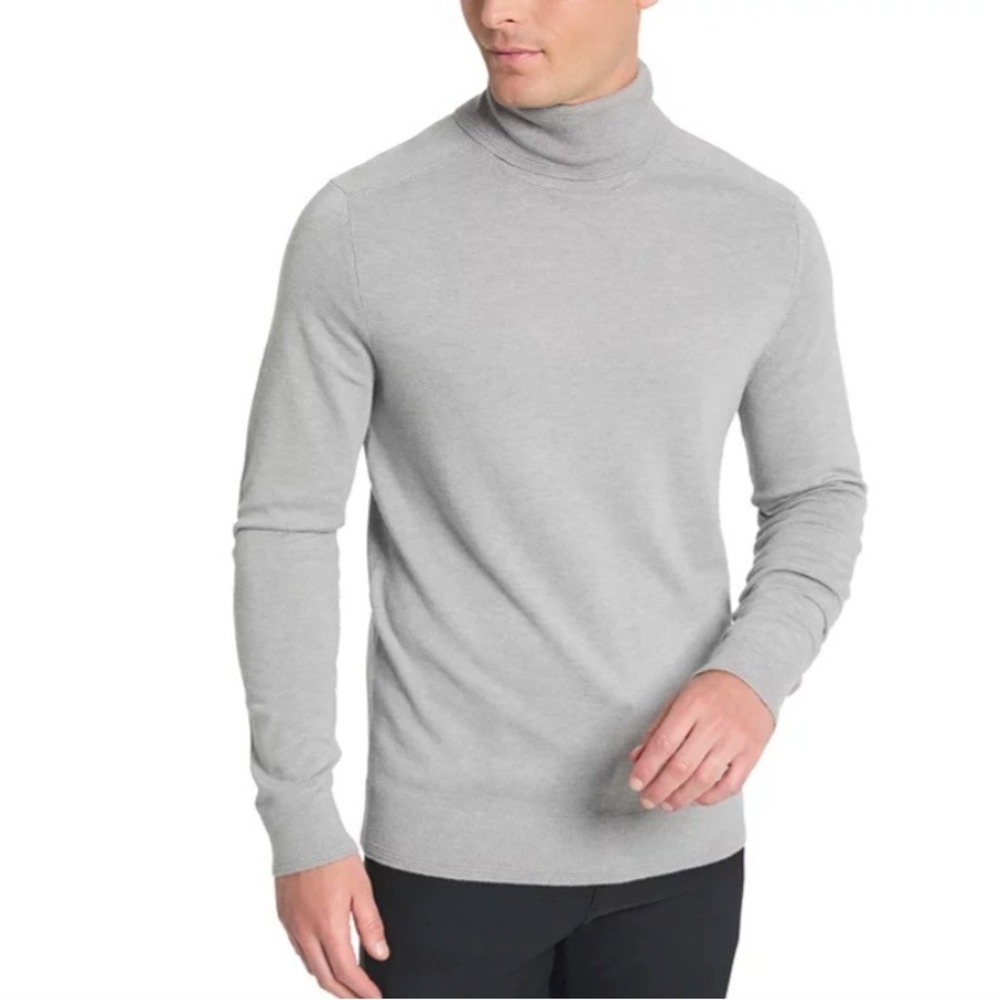 NWT Kenneth Cole Men's Small Grey Turtleneck Sweater Viscose Nylon